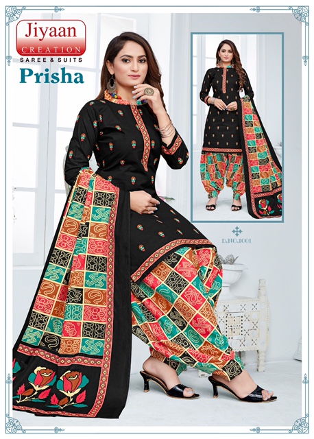 Jiyaan Prisha Vol-1 Cotton Designer Printed Patiyala Dress Material